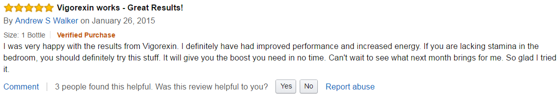 vigorexin review on amazon