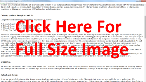 alpha rush pro terms and conditions