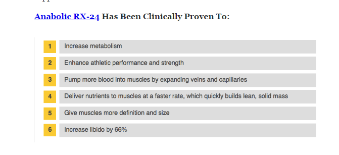 Anabolic Rx24 Benefits List Image