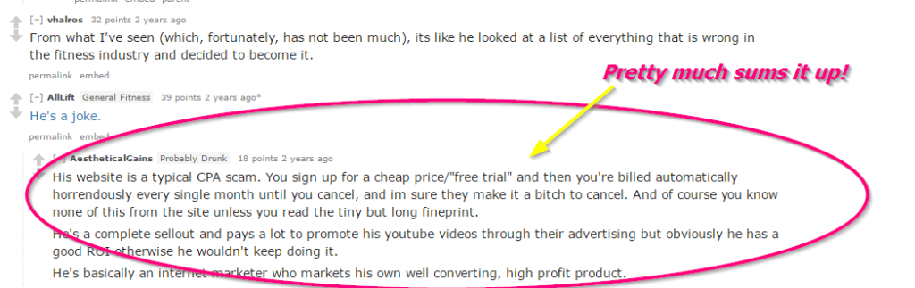 Leptin Shred Reddit Thread Image