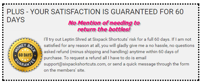 Leptin Shred Return Policy Image