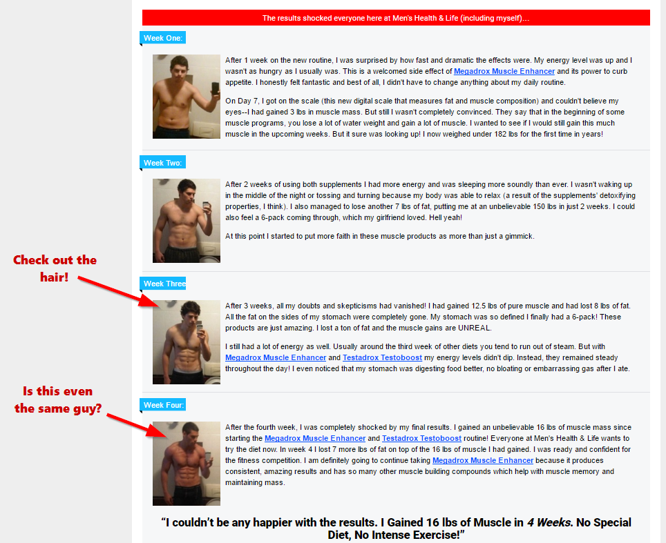 megadrox and testadrox before and after