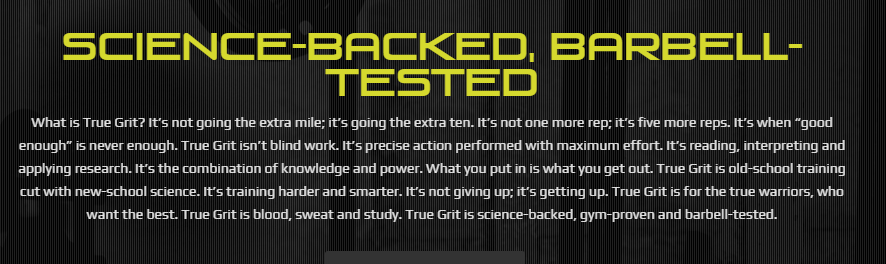 True Grit Testosterone Booster Barbell Tested Image