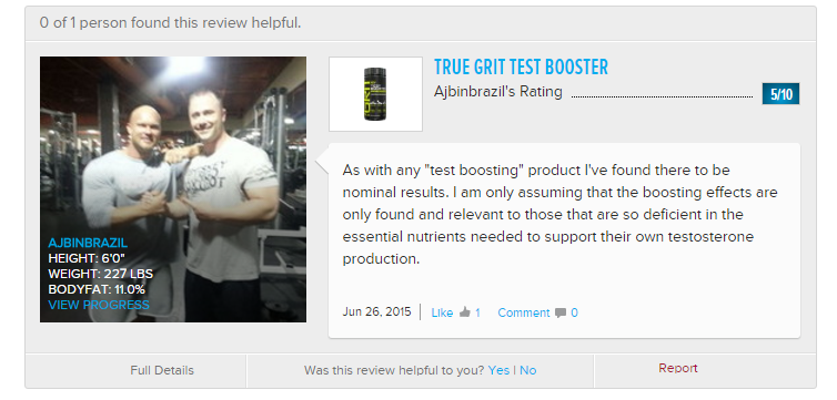 True Grit Testosterone Booster Real Review Image