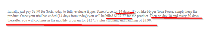 Hyper Tone Force terms