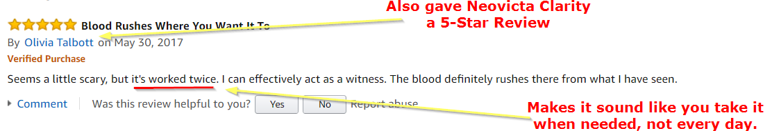 Neovicta Rush Performance Enhancement 1 star review