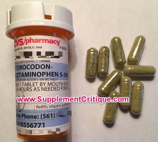 kratom capsules vs hydrocodone and vicodin