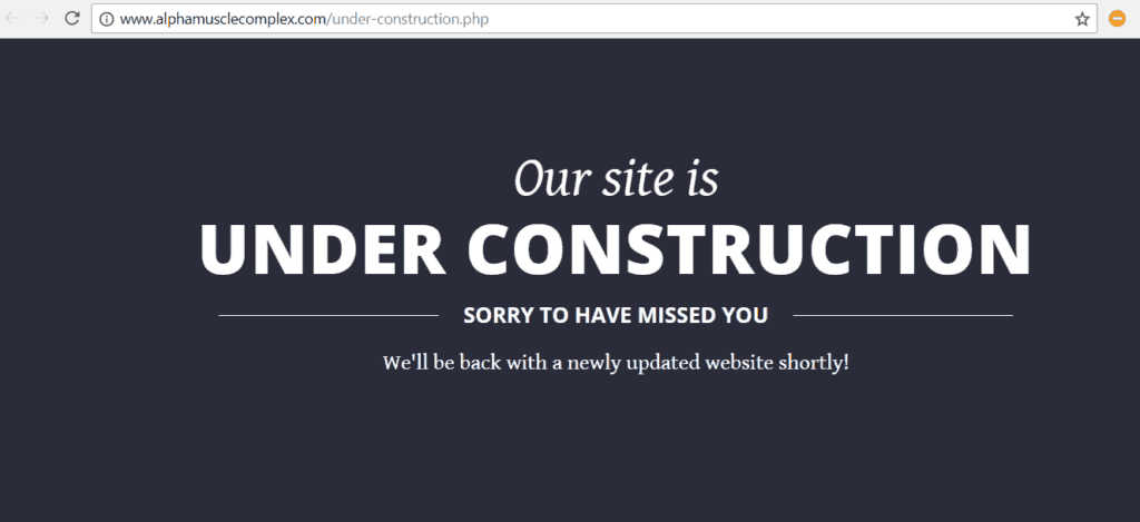 Alpha Muscle Complex Website Under Construction Image