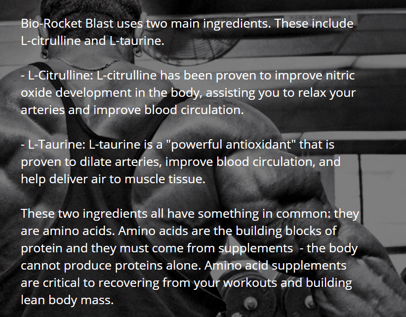 Bio-Rocket Blast Ingredients 1